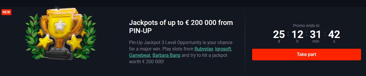 Jackpots Promo up to 1,500,000 INR from Pin Up